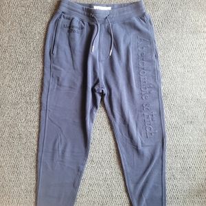 Abercrombie & Fitch sweatpants size XS soft A&F fleece navy blue joggers logo B